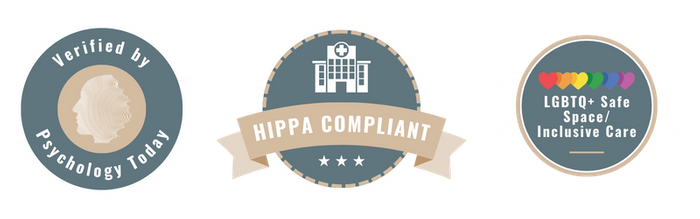 Psychology Today Verified, HIPAA Compliant, LGBTQ+ Safe Space